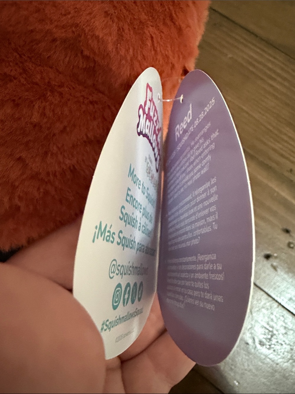 Squishmallows fuzzamallows Reed 12” - Picture 7 of 8